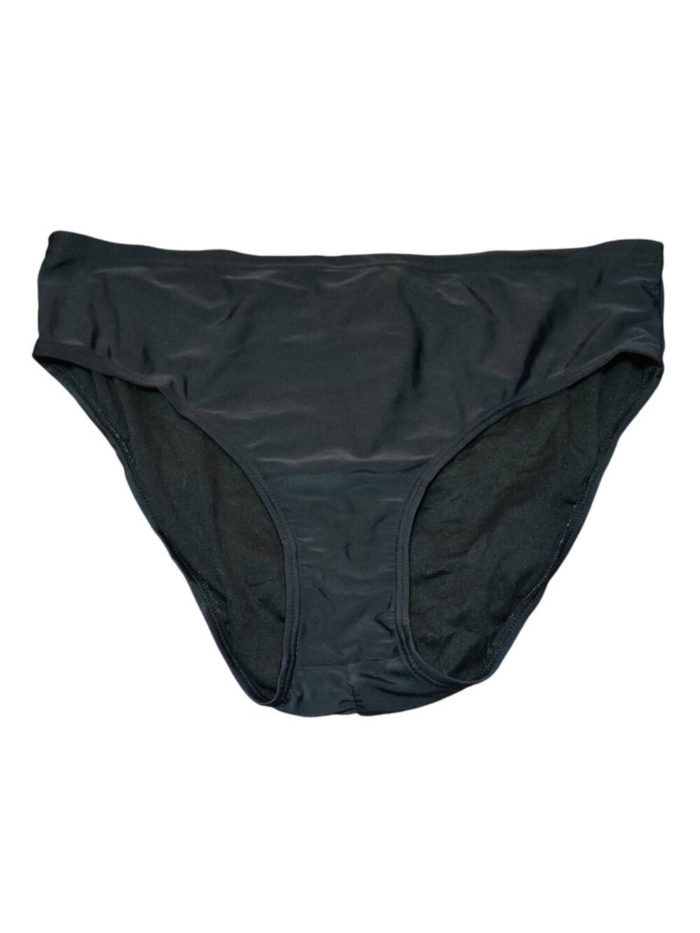 Torrid Swim Bottom Plus Size 1X Black Ruched Back Mid Rise Bikini Full Coverage